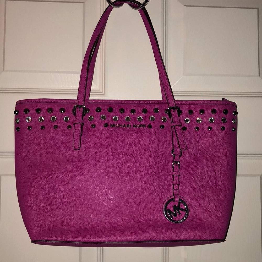 Pink studded Michael Kors purse-unique!